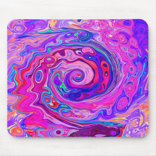Mousepad Rodovalho-roxo e Abstrato cor-de-laranja (Frente)