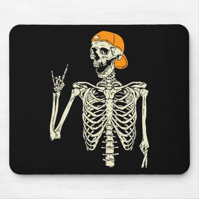 Mousepad Roker Skeleton Boné Skater Legal Halloween Punk Ro (Frente)