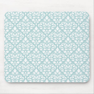 Mousepad Rolar Damasco Rpt Ptn Branco em Duck Egg Blue (B)