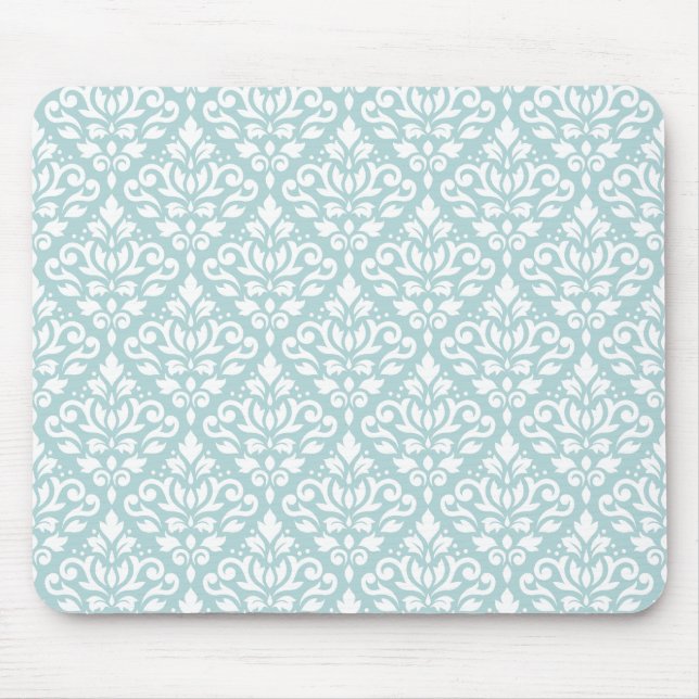 Mousepad Rolar Damasco Rpt Ptn Branco em Duck Egg Blue (B) (Frente)