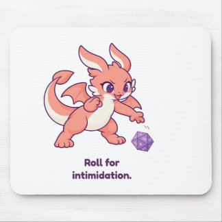 Mousepad Rolar para Intimidação Dragão Fofo e D20