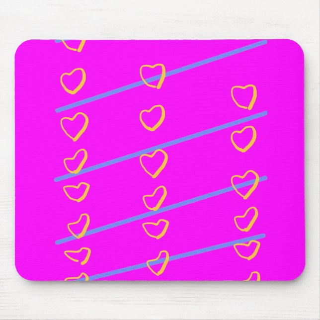 Mousepad Rolo de Coração Rosa (Frente)