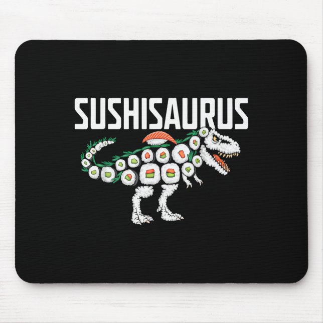 Mousepad Rolo de Sushi Dinossauro T-rex Comida Japonesa Eng (Frente)