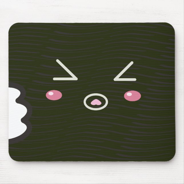 Mousepad Rolo de sushi "Fim-acima " de Kawaii com Bitemark (Frente)