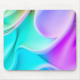 Mousepad Rolos de cetim sedoso azul, turquesa e roxo
