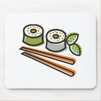 Mousepad rolos de sushi e pauis