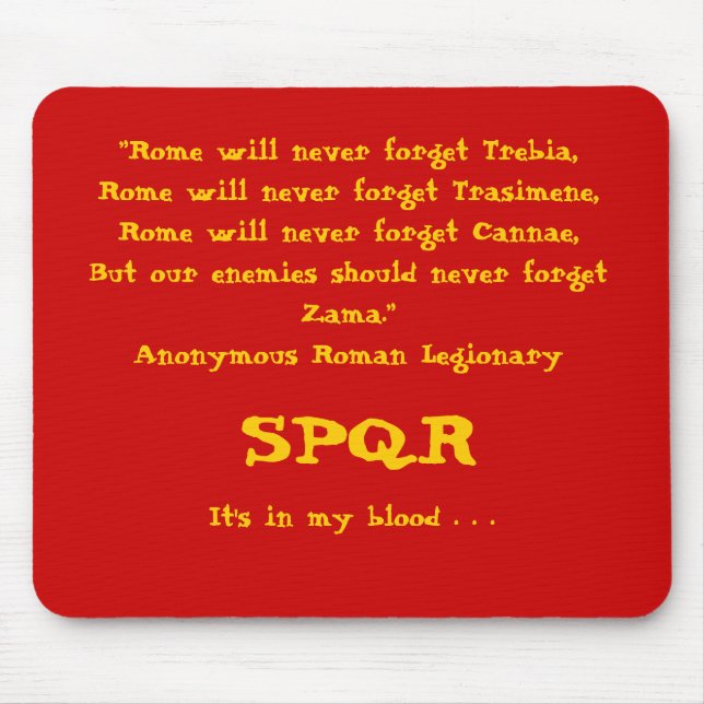 Mousepad "Roma nunca esquecerá…", Mousepad, vermelho (Frente)