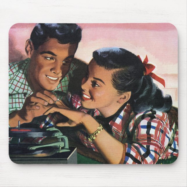 Mousepad Romance Antigo, Namorados do Ensino Médio Apaixona (Frente)