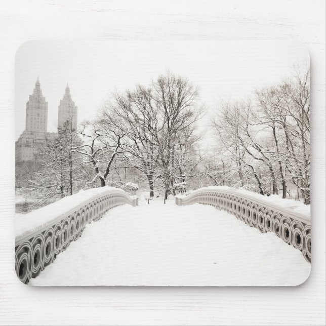 Mousepad Romance do inverno do Central Park - ponte do arco (Frente)