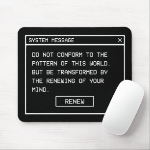 Mousepad Romanos 12:2 Janela de Alerta de Computador Preto