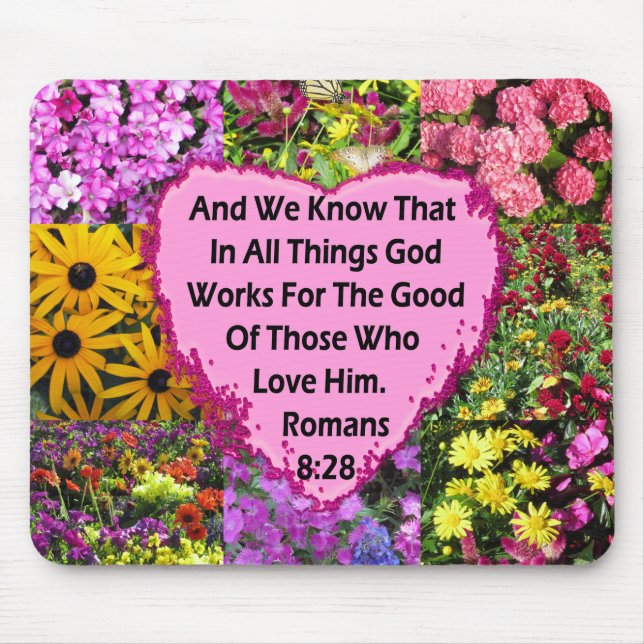 Mousepad ROMANOS FLORAIS bonito 8:28 VERSUS DE SCRIPTURE (Frente)