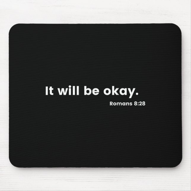 Mousepad Romans 8_28 Motivational Christian Bible Verse Mes (Frente)