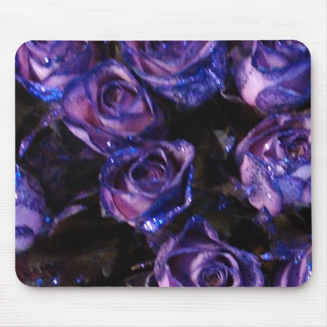 Mousepad Romântica Namorados Roxo Rosas (Frente)