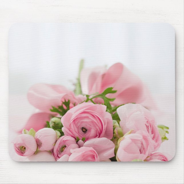 Mousepad Romântico Casamento Adorava Buquê Flor Rosa Suave (Frente)