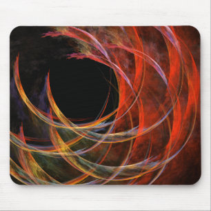 Mousepad Rompendo o Círculo Vórtice de Fogo Arte Abstrata