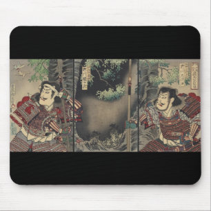 Mousepad ronin bushido lutando com espada japonesa samurai