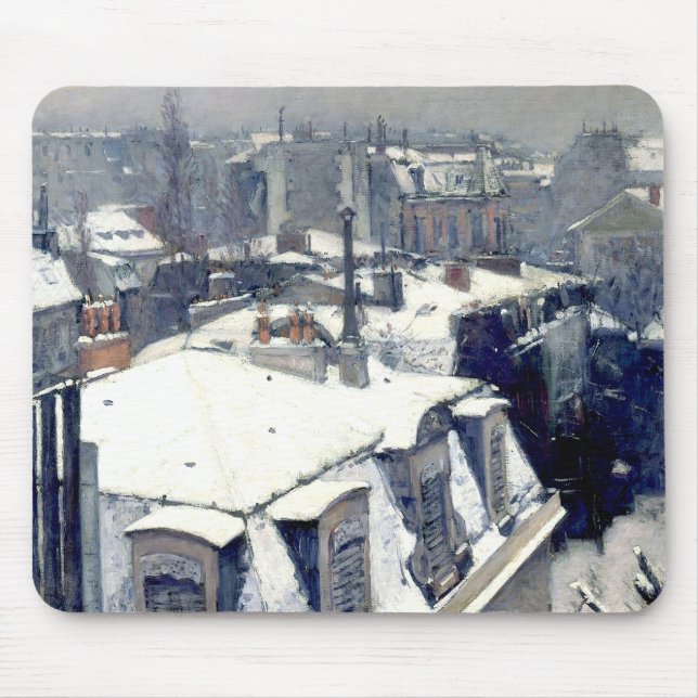 Mousepad Rooftops de inverno em Paris (Frente)