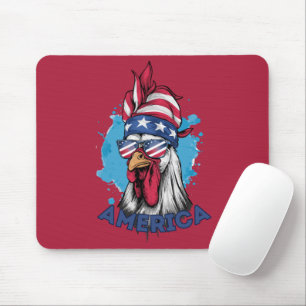 Mousepad Rooster Patriótico EUA Sinalizador Retroativo Esti