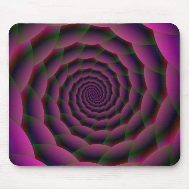 Mousepad Rope Spiral em Vermelho Roxo e Verde (Frente)