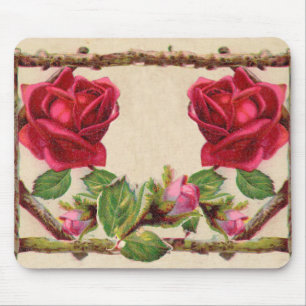 Mousepad Rosa antiga vintage rústica vitoriana clássica ant