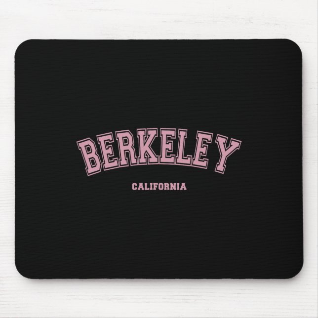 Mousepad Rosa Berkeley Califórnia Ca Estilo Varsity Em Berk (Frente)