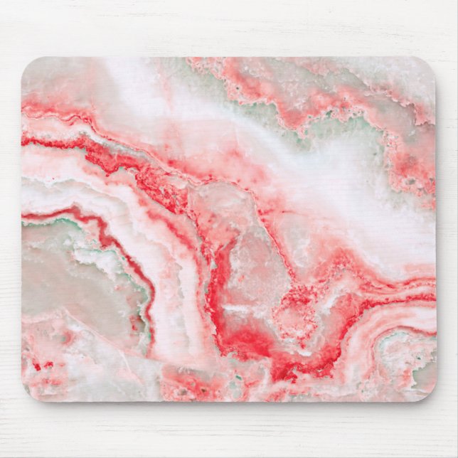 Mousepad Rosa Blush Luxury Gemstone Agate Marble (Frente)