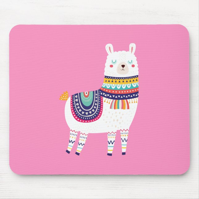 Mousepad Rosa bonito do lama (Frente)