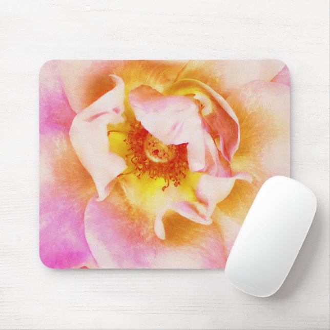 Mousepad Rosa bonito Dourado e rosa para cima Fechar a prot (Com mouse)