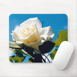 Mousepad Rosa branca sob o céu azul