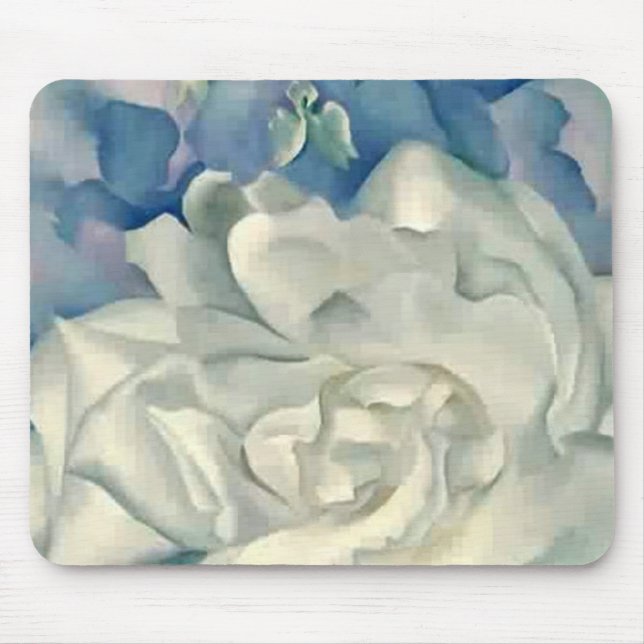 Mousepad Rosa branco impressionante e Larkspur de Geórgia (Frente)