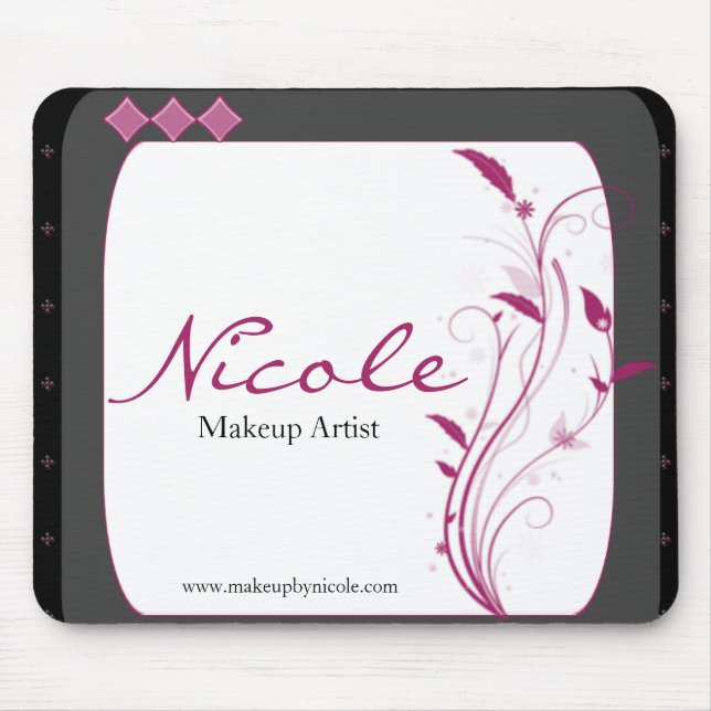 Mousepad Rosa cinzento do preto moderno do estilo alto (Frente)