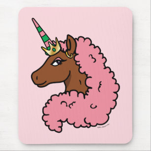 Mousepad Rosa claro Afro Unicorn