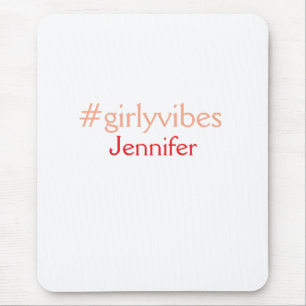 Mousepad Rosa claro de hashtag Bossbabe adiciona nome e che
