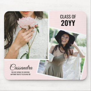 Mousepad Rosa claro Minimalista Dois Formandos Fotográficos