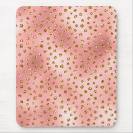 Mousepad Rosa Claro Ombre & Dourado Glam Glitter Pontos Pol