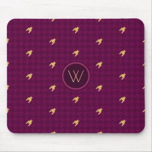 Mousepad Rosa com Dourado sotaque de mouse da unidade de so