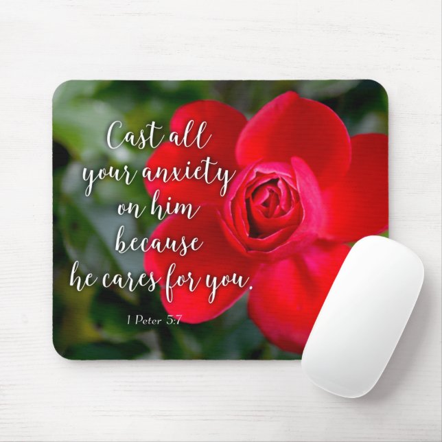 Mousepad Rosa - Conserte toda a sua Bíblia de ansiedade cri (Com mouse)