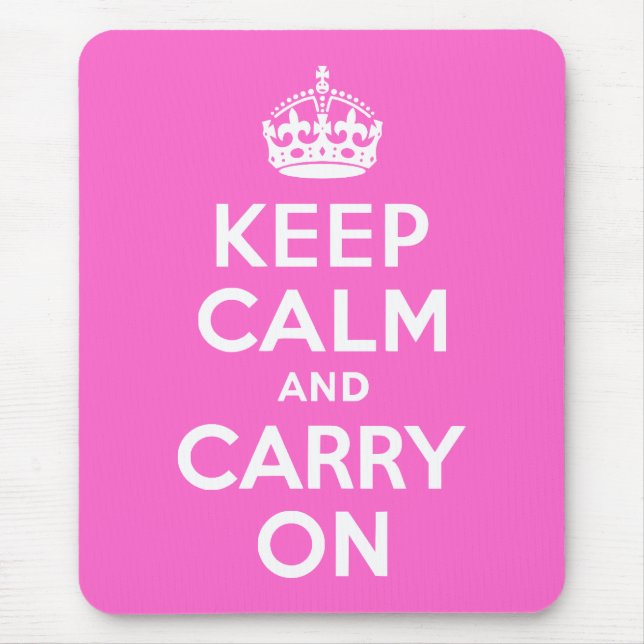 Mousepad Rosa cor-de-rosa mantenha a calma e continue ativo (Frente)