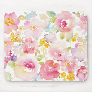 Mousepad Rosa da aguarela dos plenos Verões floral