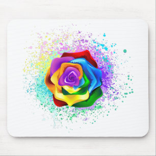 Mousepad Rosa de arco-íris colorido
