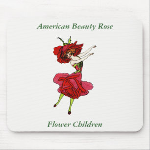 Mousepad Rosa de Beleza Americana, Arte do Livro de Flores