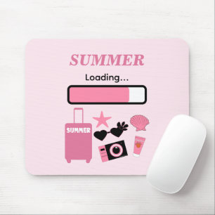 Mousepad Rosa de Carregamento de Verão
