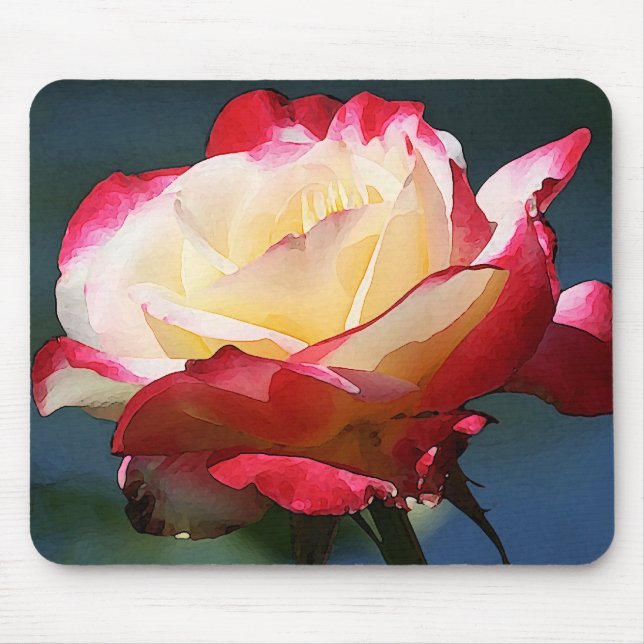 Mousepad "Rosa de chá híbrido do prazer dobro" (Frente)