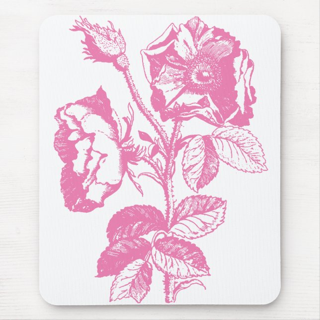 Mousepad Rosa de cor-de-rosa (Frente)