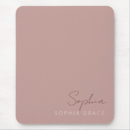 Mousepad Rosa de Dusty de Script Personalizado Moderno