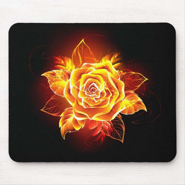 Mousepad Rosa de Fogo em Flor (Frente)