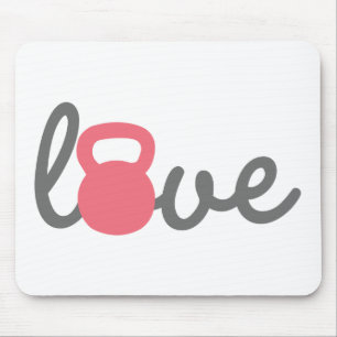 Mousepad Rosa de Kettlebell do amor