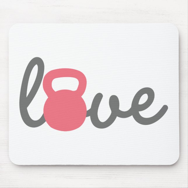 Mousepad Rosa de Kettlebell do amor (Frente)