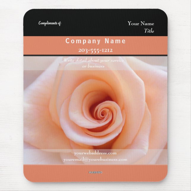 Mousepad Rosa de Pêssego do Bloco de promocional - HAMbyWG (Frente)
