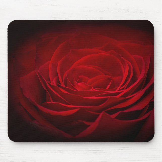 Mousepad Rosa de Sangue Vermelho Profundo em Preto (Frente)